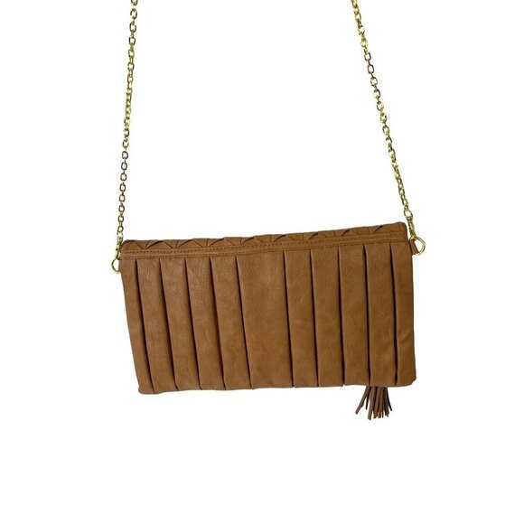 Urban Expressions Women's Brown Foldable Clutch Purse With Strap - Picture 2 of 8